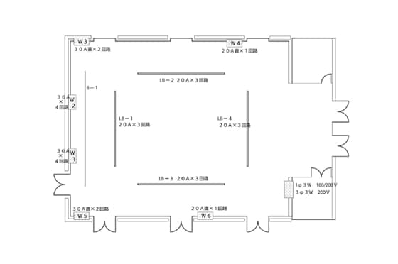 Lighting batten and power supply diagram for Taketori