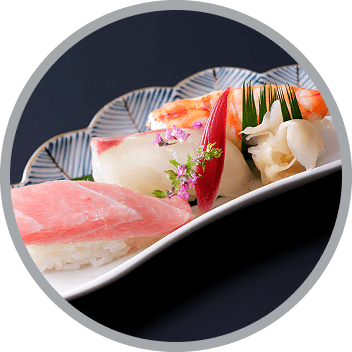 Assorted fresh nigiri sushi
