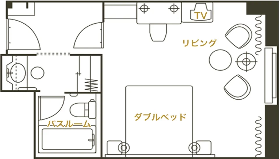 スタンダードダブルの間取り図