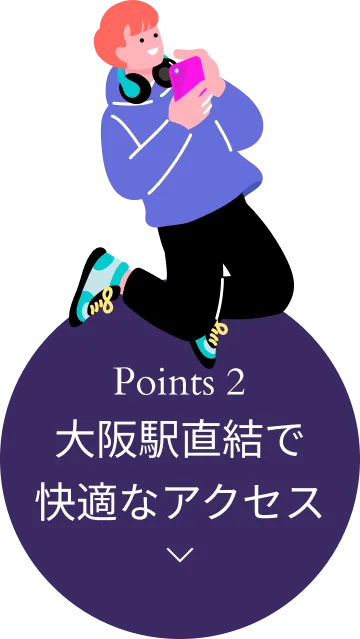 Point 2 大阪駅直結で快適なアクセス