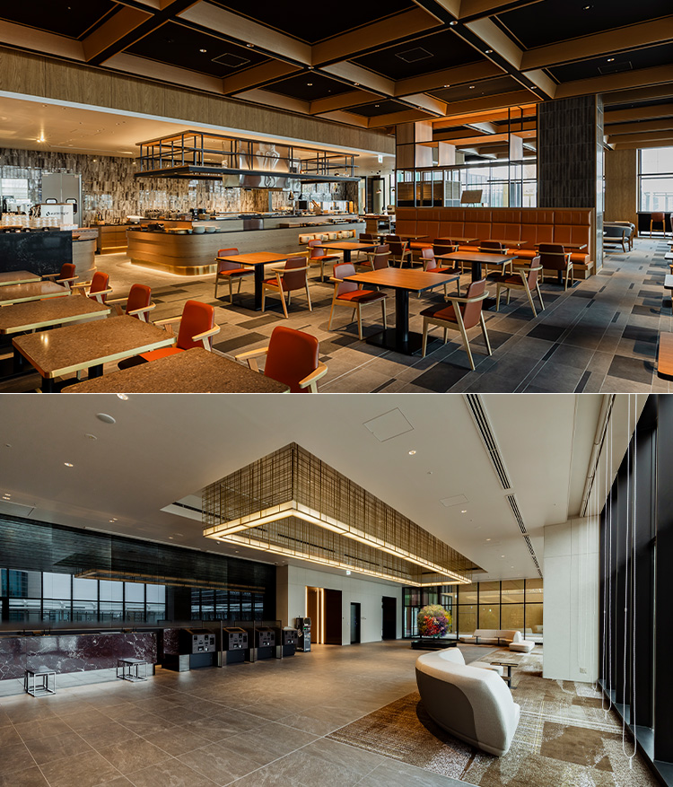 Photo: Inside restaurants and hotel reception areas