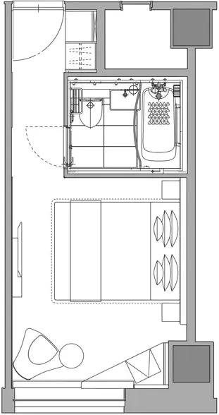 レギュラーダブルの間取り図