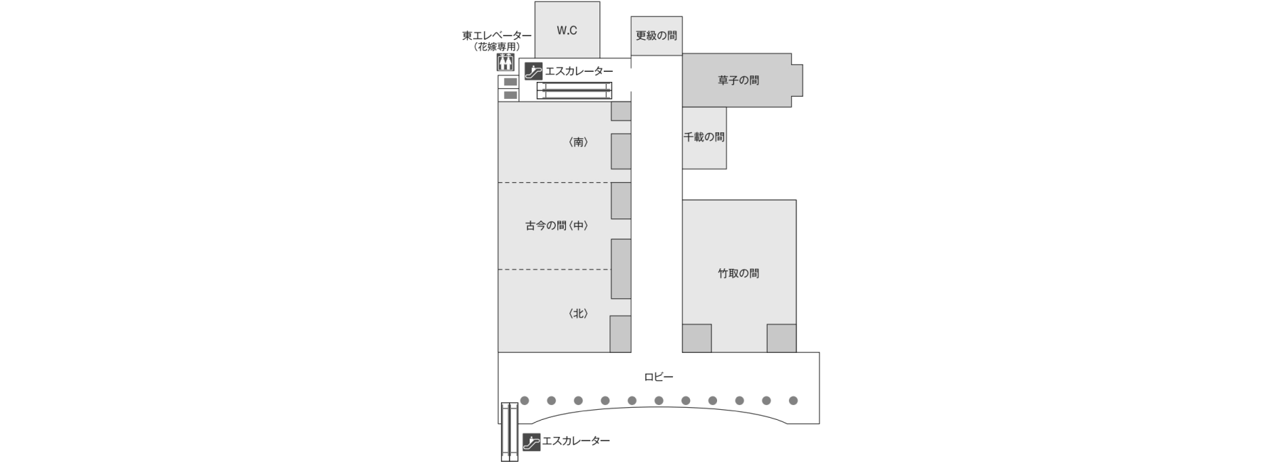 源氏の間のフロアマップ