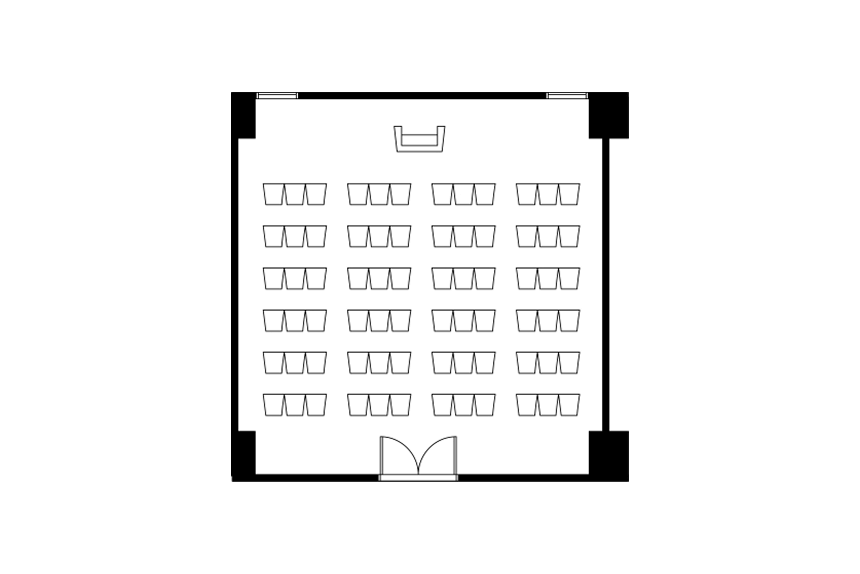 會議室佈局圖，採用劇場形式佈局。