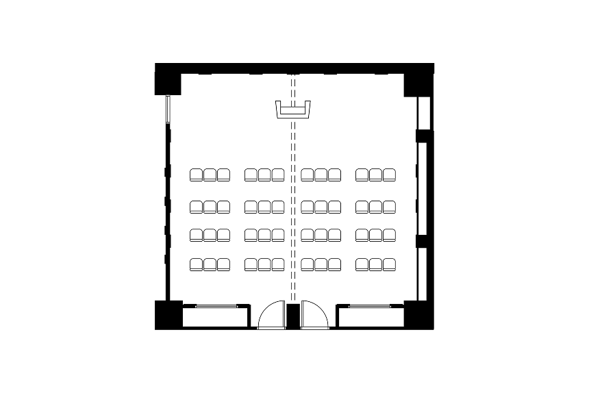 會議室佈局圖，採用劇場形式佈局。