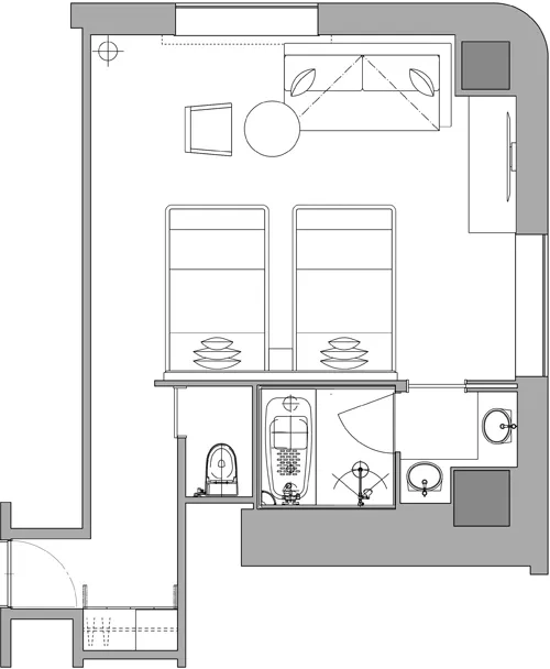 コーナーツインの間取り図