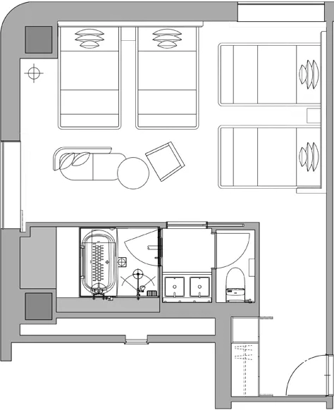 グランヴィアデラックスツインプレミアムの間取り図