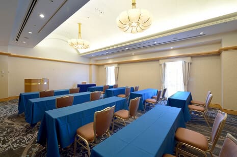 シックな絨毯が映える、会議や少人数の会食に最適な空間